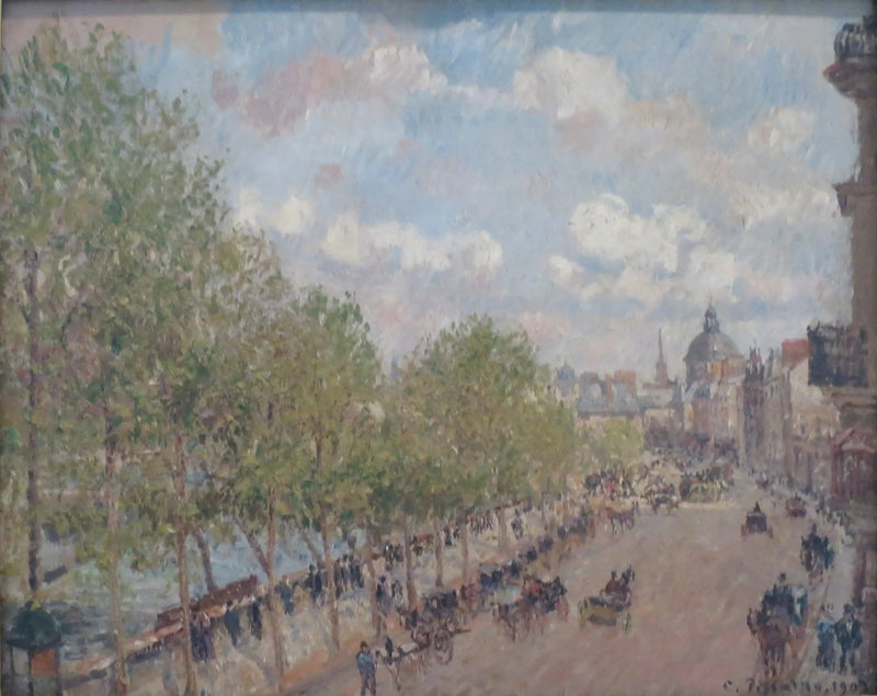 De Quai Malaquais en het Instituut (van Frankrijk), Lente, Zon (Vierde Serie) - Camille Pissarro