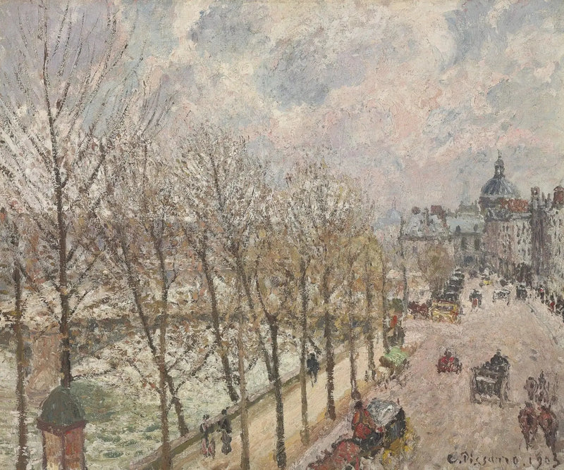 De Quai Malaquais en het instituut, Lente - Camille Pissarro