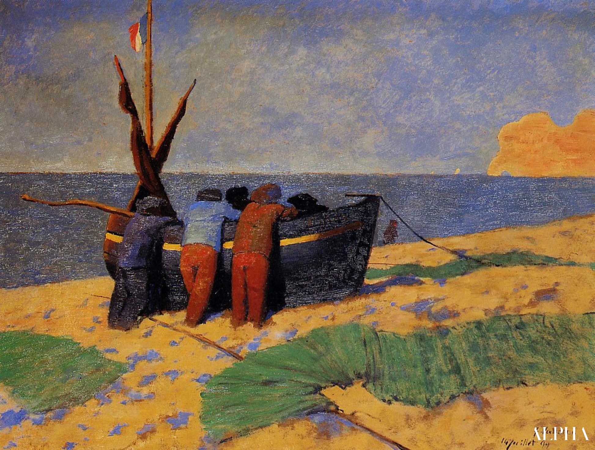 De Veertien juli in Etretat - Félix Edouard Vallotton - Reproducties van schilderijen en hoogwaardige schilderkunst