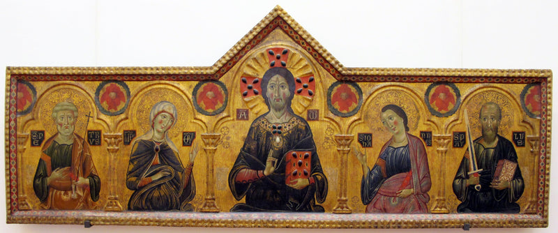 De Verlosser tussen de Maagd en drie heiligen - Cosimo Rosselli