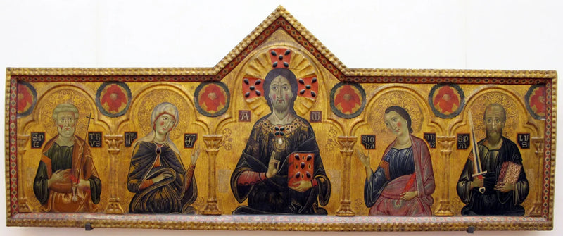 De Verlosser tussen de Maagd en drie heiligen - Cosimo Rosselli