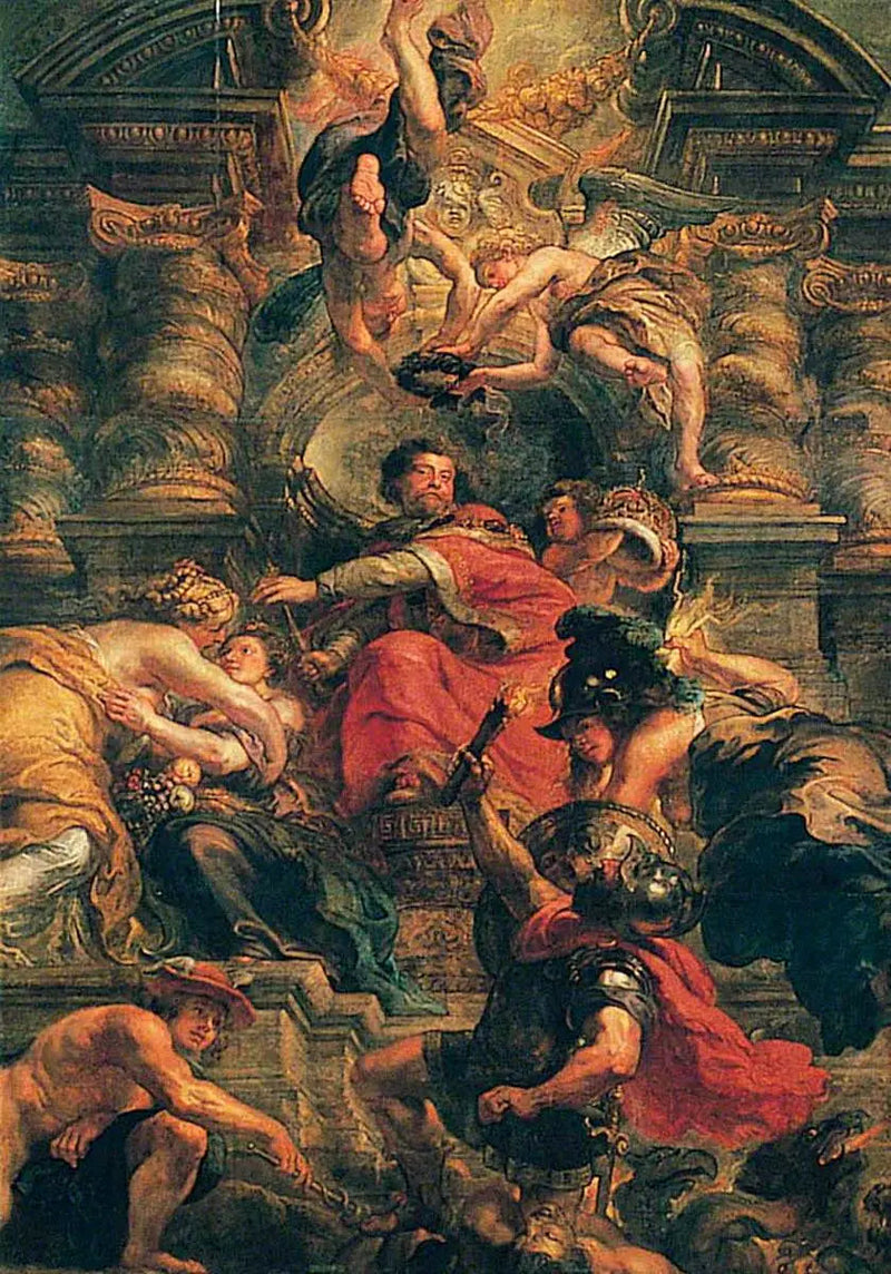 Het rustige koninkrijk van Jacob I (De wijze regering van Jacob I) - Peter Paul Rubens