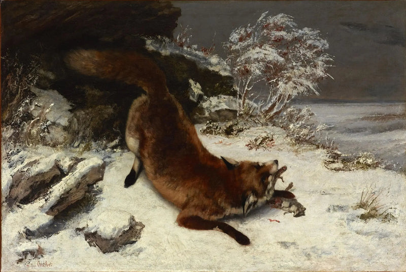 De Vos in de Sneeuw - Gustave Courbet