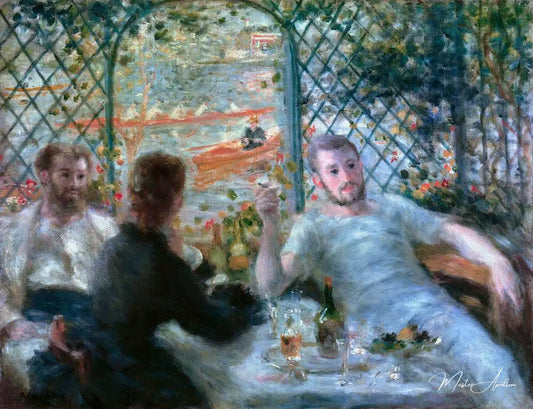 Le repas au Restaurant Fournaise (Le déjeuner des rameurs) - Pierre-Auguste Renoir - Reproductions de tableaux et peintures haut de gamme