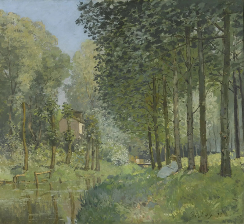 De Rust aan de Oever van een Beek. Bosrand - Alfred Sisley
