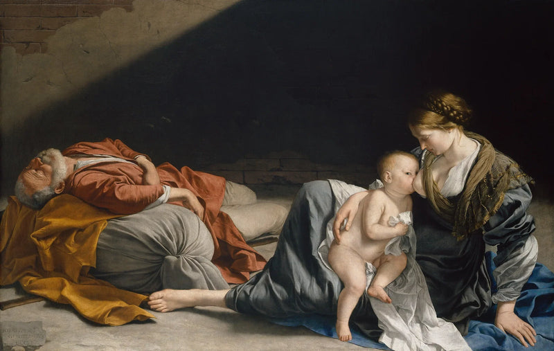 De Rust van de Heilige Familie tijdens de vlucht naar Egypte - Orazio Gentileschi