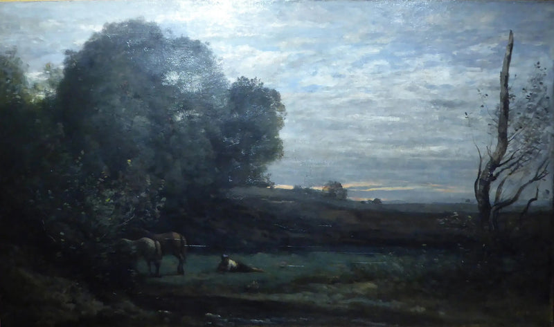 De Rustplaats van de Paarden - Jean-Baptiste Camille Corot