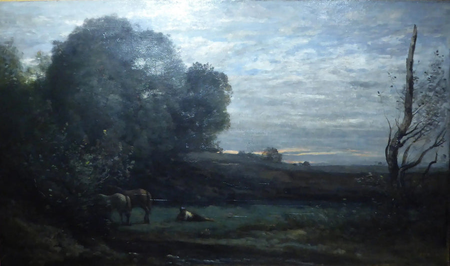 De Rustplaats van de Paarden - Jean-Baptiste Camille Corot