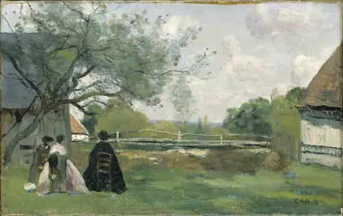 De rust voor de boerderij - Jean-Baptiste Camille Corot