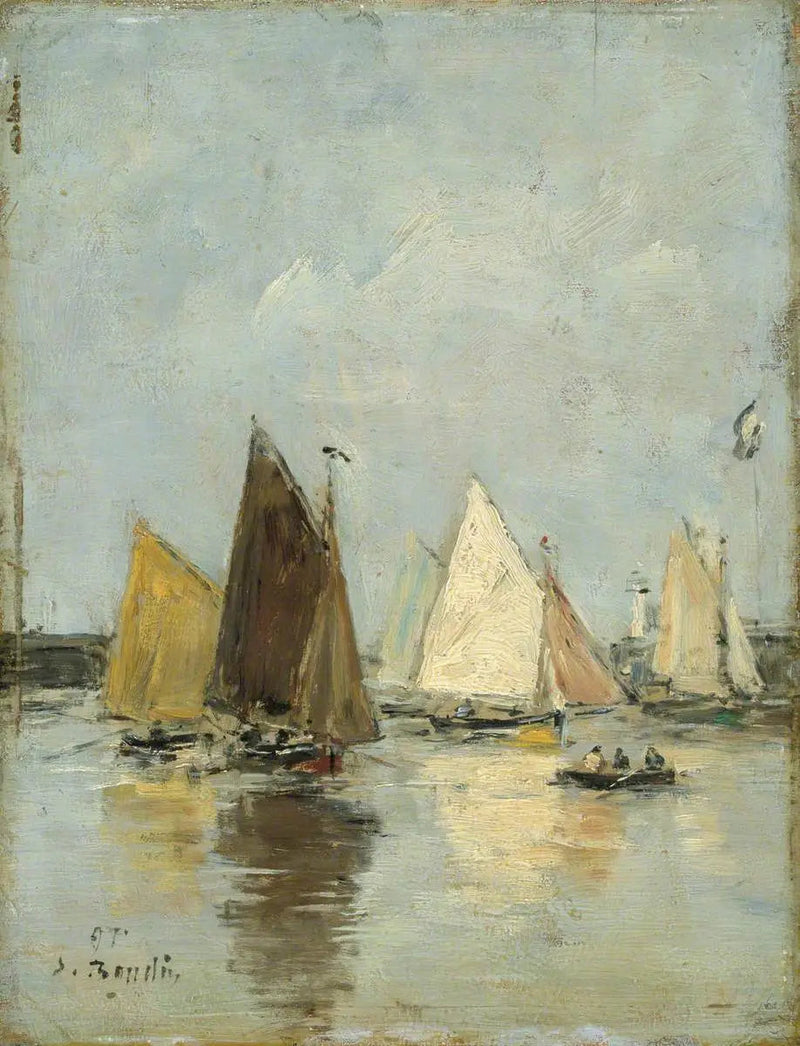 De terugkeer van de boten - Eugène Boudin