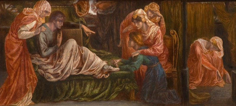 Dante's Droom op de dag van Béatrice's dood (voorstuk, rechterpaneel) - Dante Gabriel Rossetti