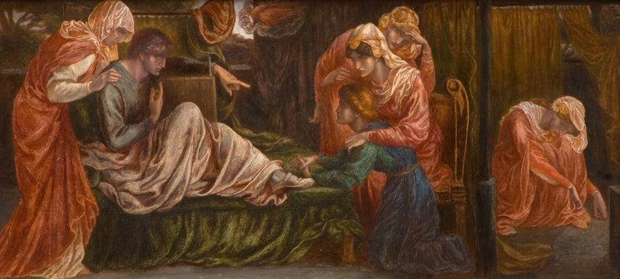 Dante's Droom op de dag van Béatrice's dood (voorstuk, rechterpaneel) - Dante Gabriel Rossetti