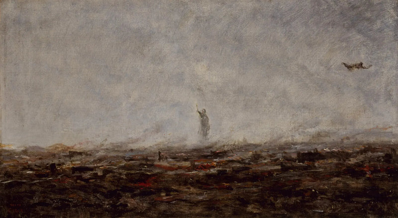 De Droom: Parijs in brand, september 1870 - Jean-Baptiste Camille Corot
