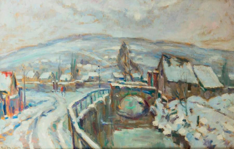 De Robec onder de sneeuw in de omgeving van Rouen - Robert Antoine Pinchon