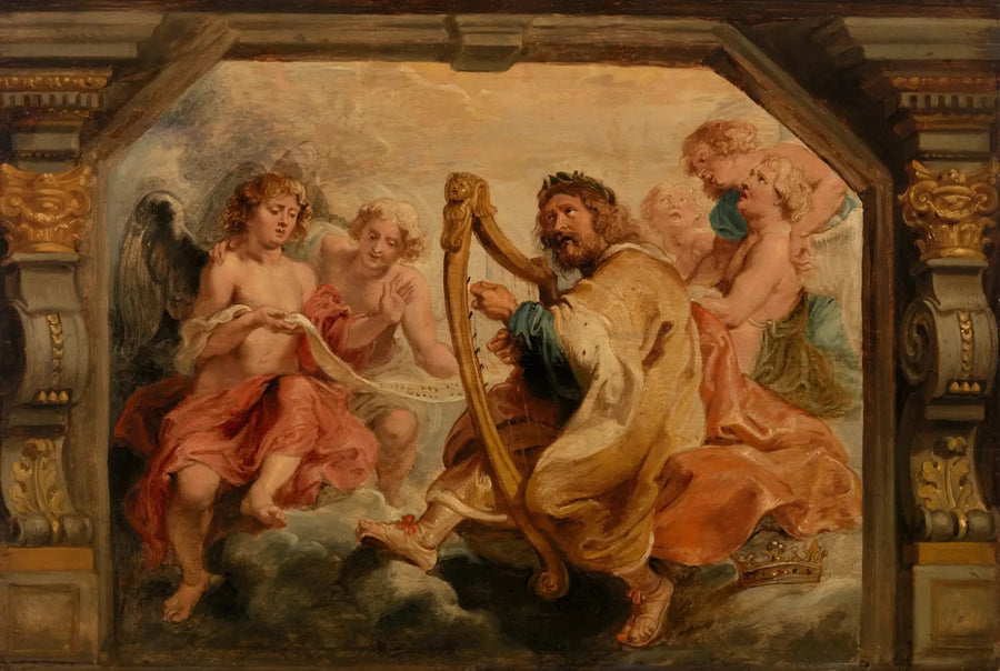 De koning David die harp speelt - Peter Paul Rubens