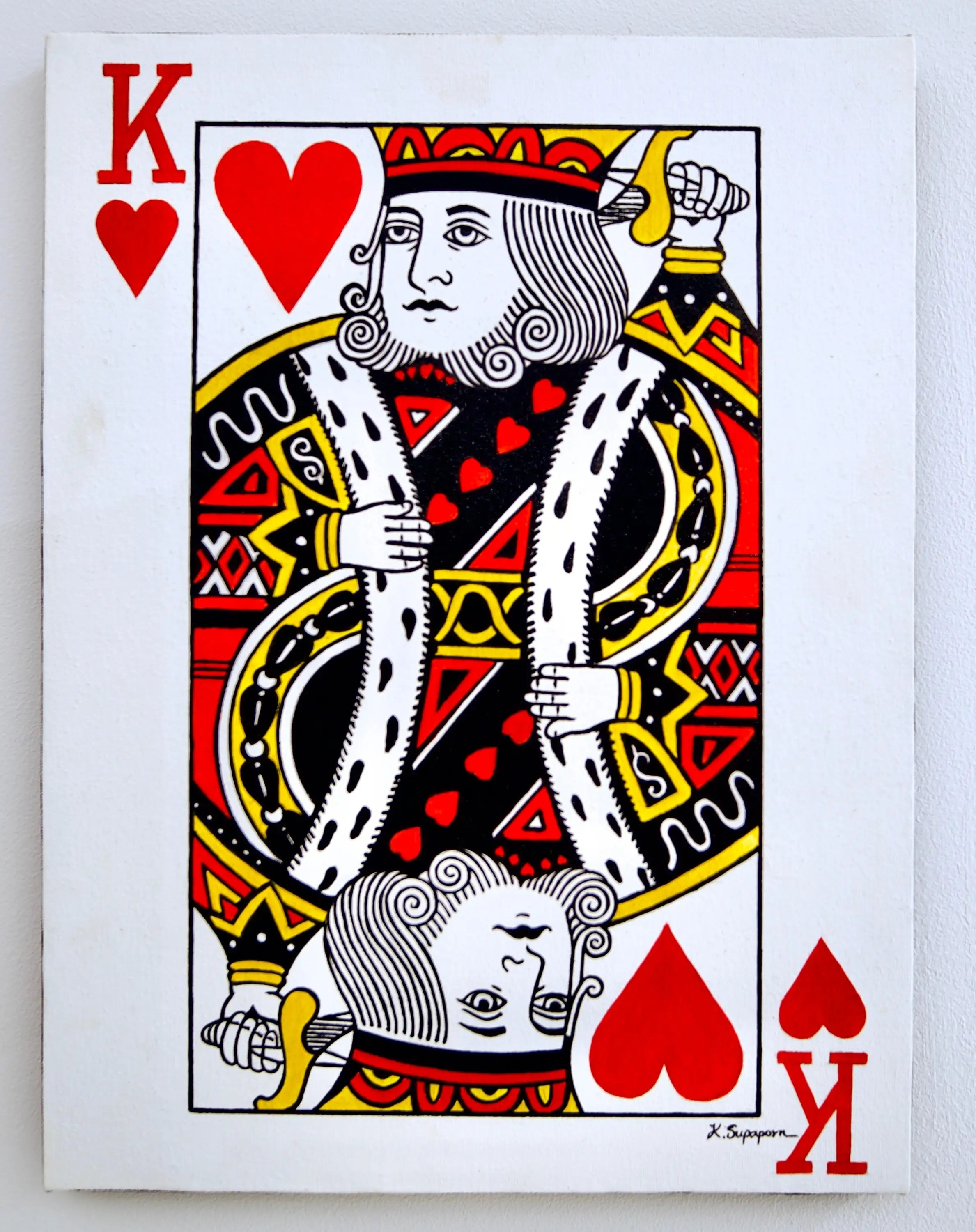King and Queen of Hearts - Phichai | 30 x 40 cm (x2) Reproductions de tableaux à la peinture à l’huile