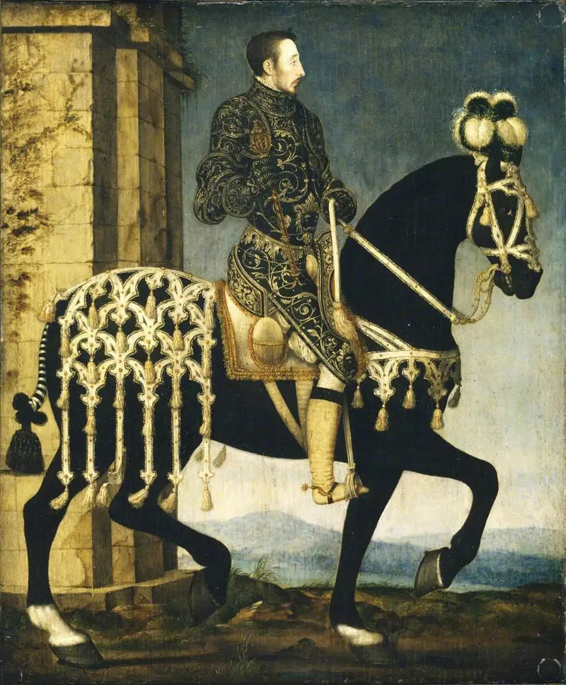 Koning Hendrik II, koning van Frankrijk (1519-1559) te paard - François Clouet

Source:
Le roi Henri II, roi de France (1519-1559) à cheval - François Clouet