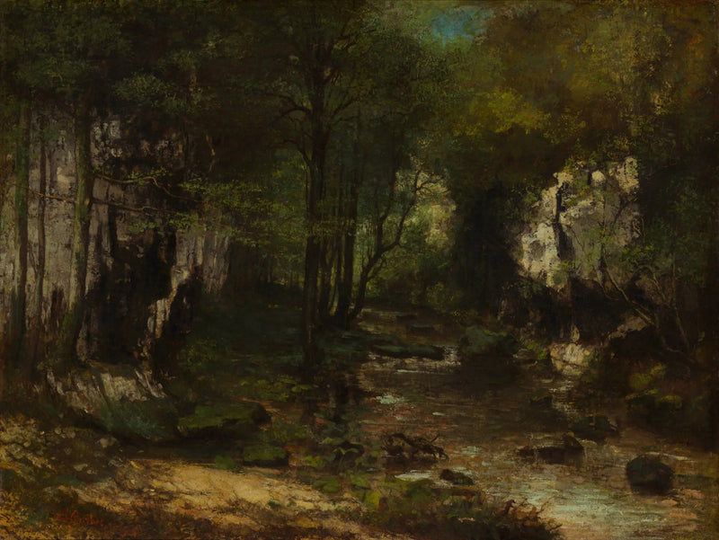 De Ruisseau (De Ruisseau du Puits-Noir; vallei van de Loue) - Gustave Courbet