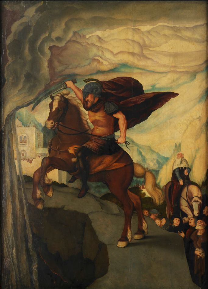 Het zelfopoffering van Marcus Curtius - Hans Baldung Grien