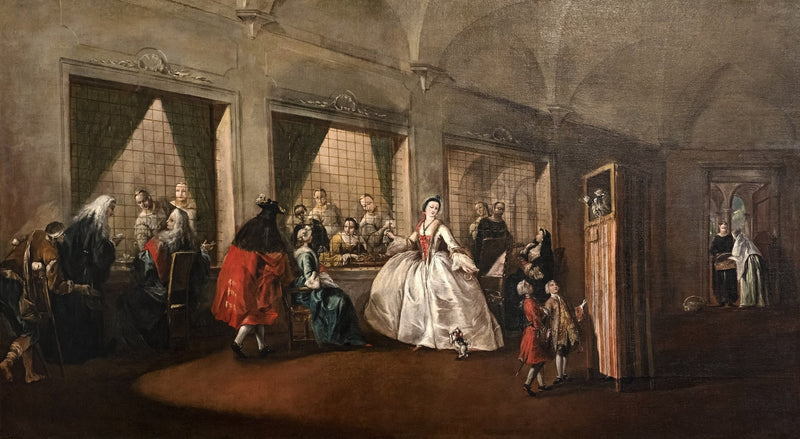 De salon van de nonnen van San Zaccaria - Francesco Guardi