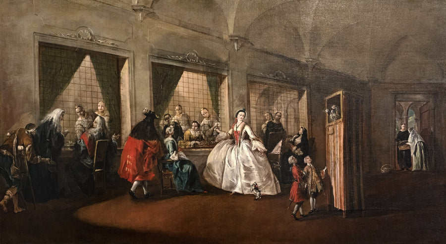 De salon van de nonnen van San Zaccaria - Francesco Guardi