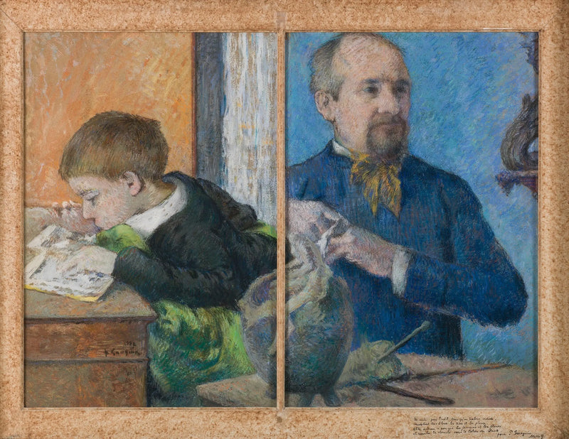 De Beeldhouwer Jean Paul Aubé (1837-1916) en zijn zoon, Emile - Paul Gauguin