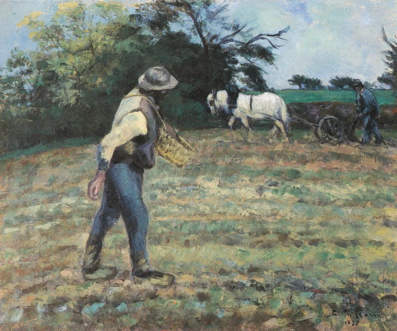 De Zaaier en de Boer, Montfoucault - Camille Pissarro