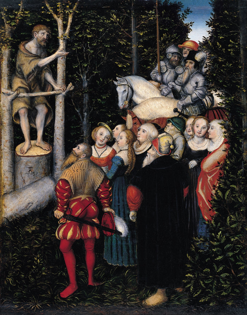 De preek van Johannes de Doper - Lucas Cranach de Oudere