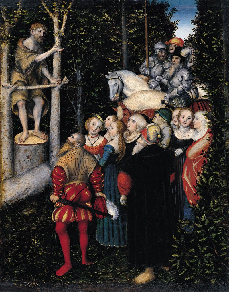 De preek van Johannes de Doper - Lucas Cranach de Oudere