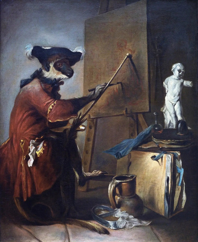 De schilderende aap - Jean Simeón Chardin