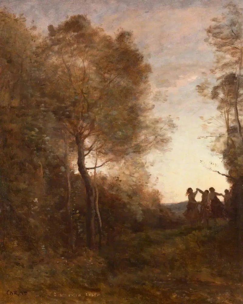 De avond – De dans van de nimfen - Jean-Baptiste Camille Corot