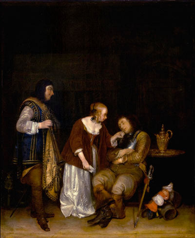 Le Soldat endormi - Gerard ter Borch image 1 reproduction de peinture à l’huile