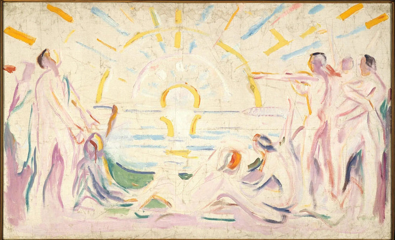De Zon en de Waking van de Naakte Mensen - Edvard Munch