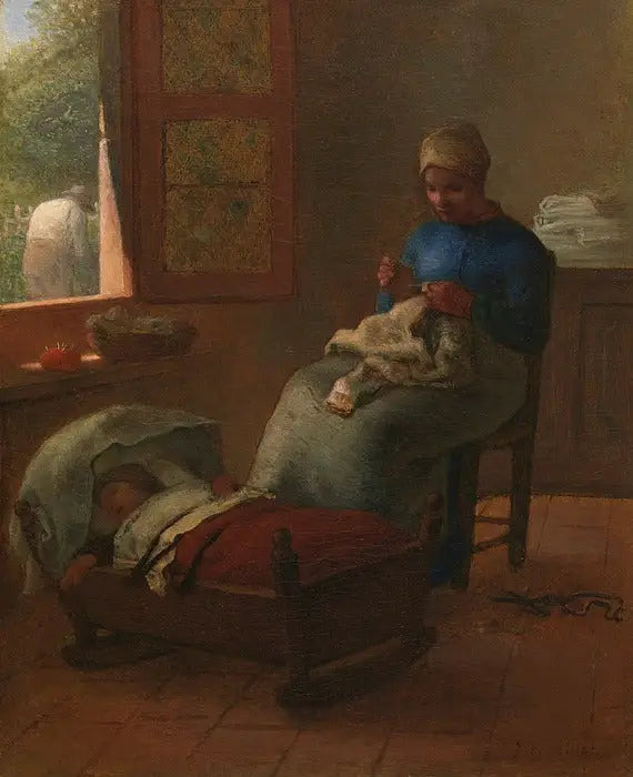 De slaap van de baby - Jean-François Millet