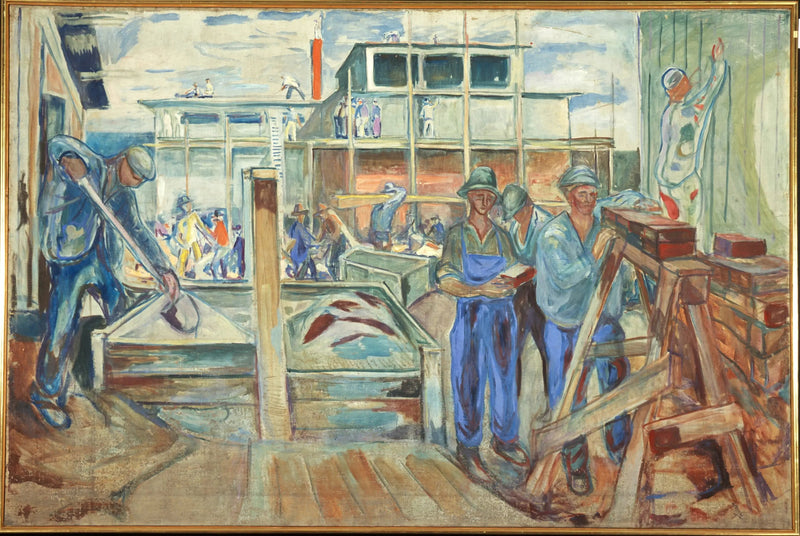 De winterstudio in aanbouw - Edvard Munch
