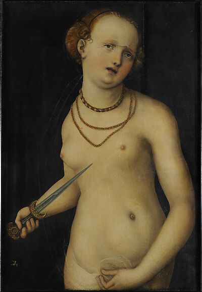 Le suicide de Lucrèce - Lucas Cranach the Elder image 1 tableau peint à l’huile sur toile