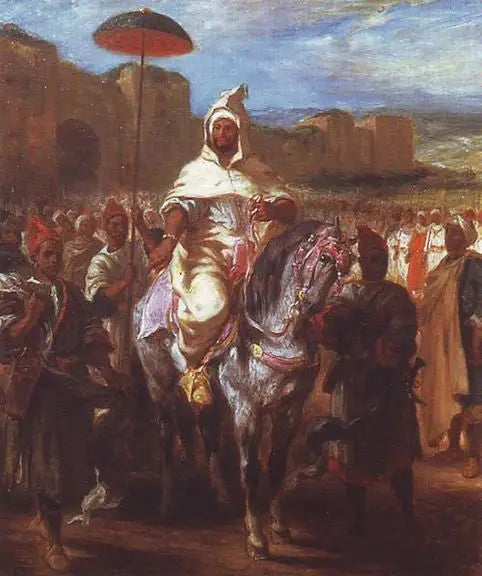 De sultan van Marokko omringd door zijn garde - Eugène Delacroix