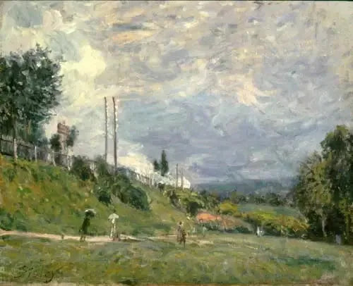 De spoorwegberm in Sèvres - Alfred Sisley