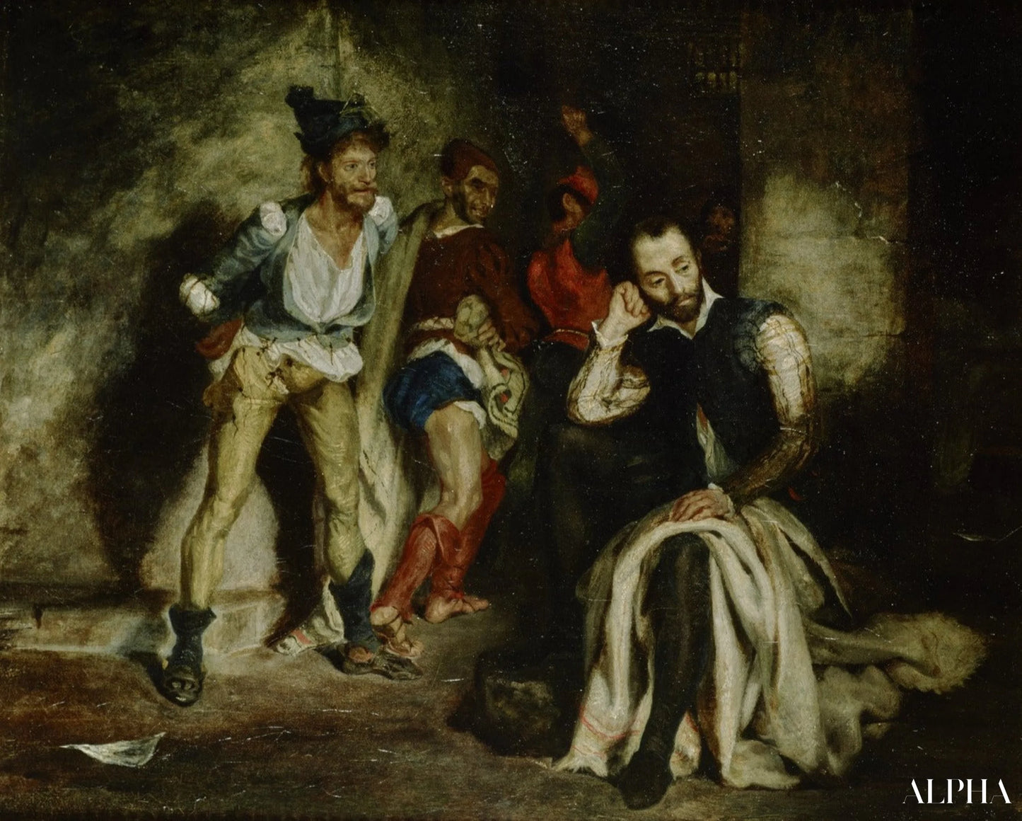 De Tasse in het huis der gekken - Eugène Delacroix - Reproducties van schilderijen en hoogwaardige schilderijen