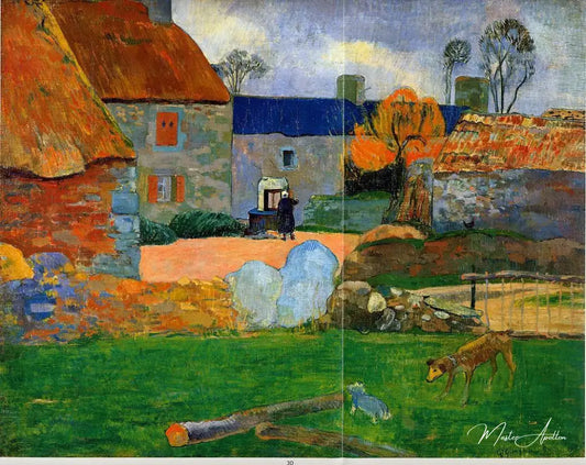 Le toit bleu ou la ferme du Pouldu - Paul Gauguin - Reproductions de tableaux et peintures haut de gamme