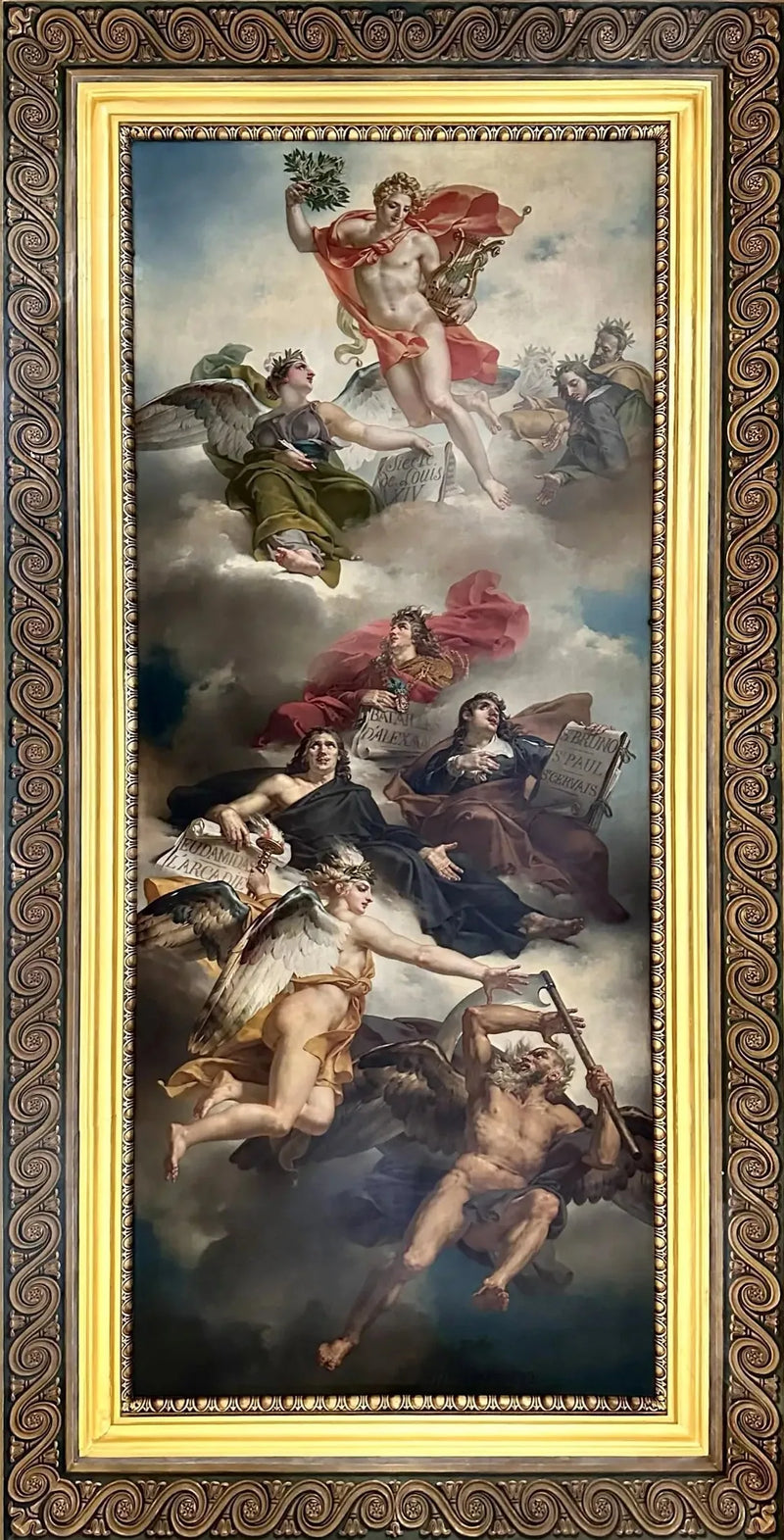 De Triomf van de Franse schilderkunst: de apotheose van Poussin, Le Sueur en Le Brun - Charles Meynier

Source:
Le Triomphe de la peinture française : apothéose de Poussin, de Le Sueur et de Le Brun - Charles Meynier