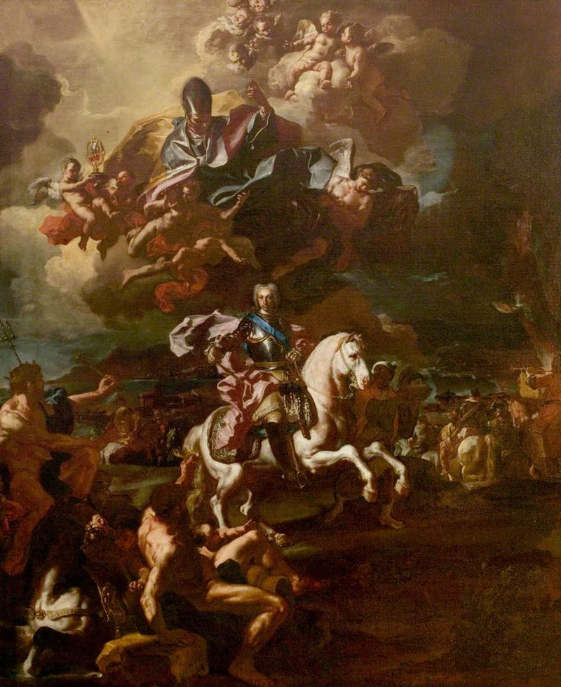 Het triomf van koning Charles III op het hoofdkwartier van Gaète - Francesco Solimena