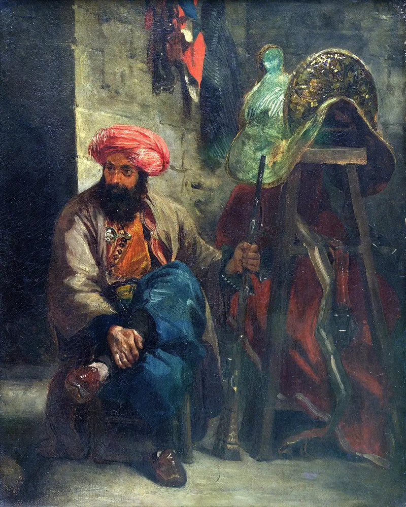 De Turk op het zadel - Eugène Delacroix