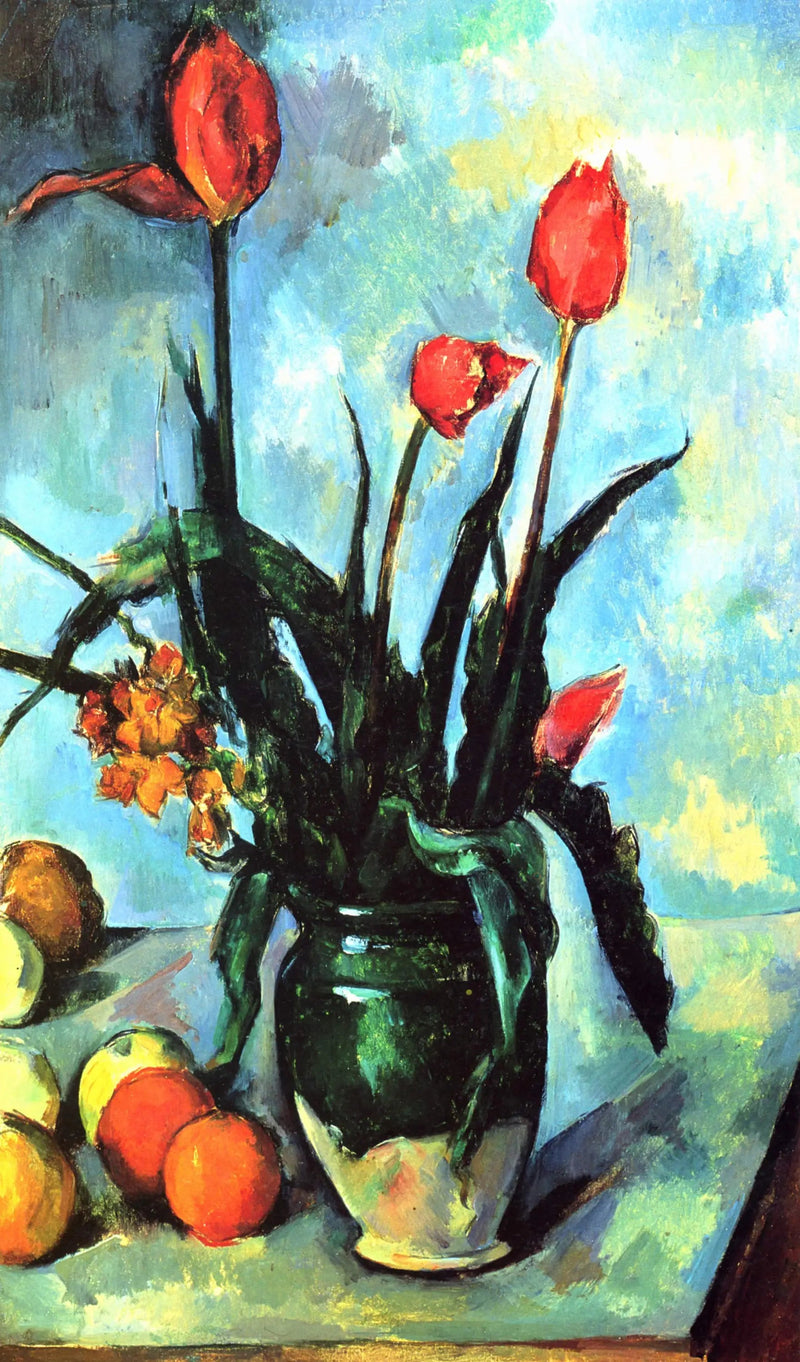 De vaas met tulpen - Paul Cézanne