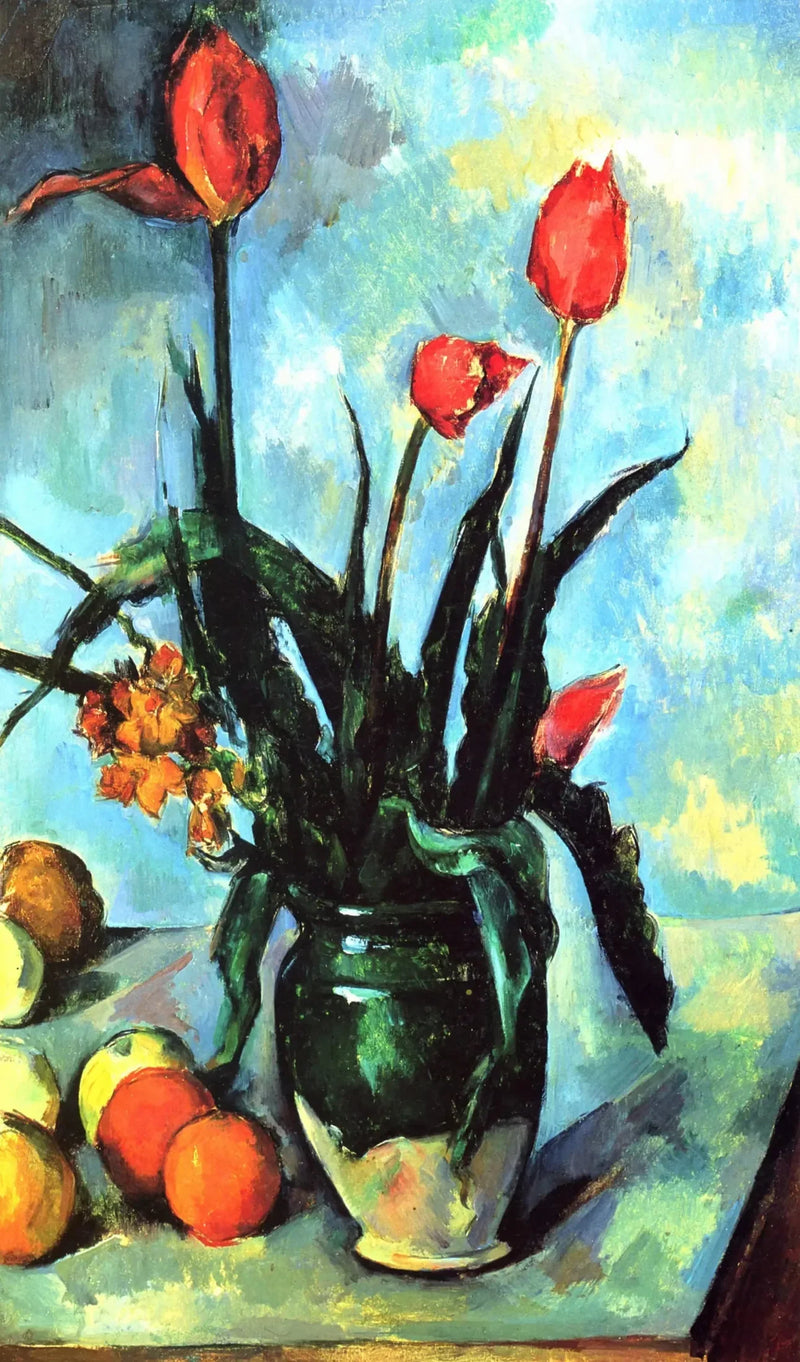 De vaas met tulpen - Paul Cézanne