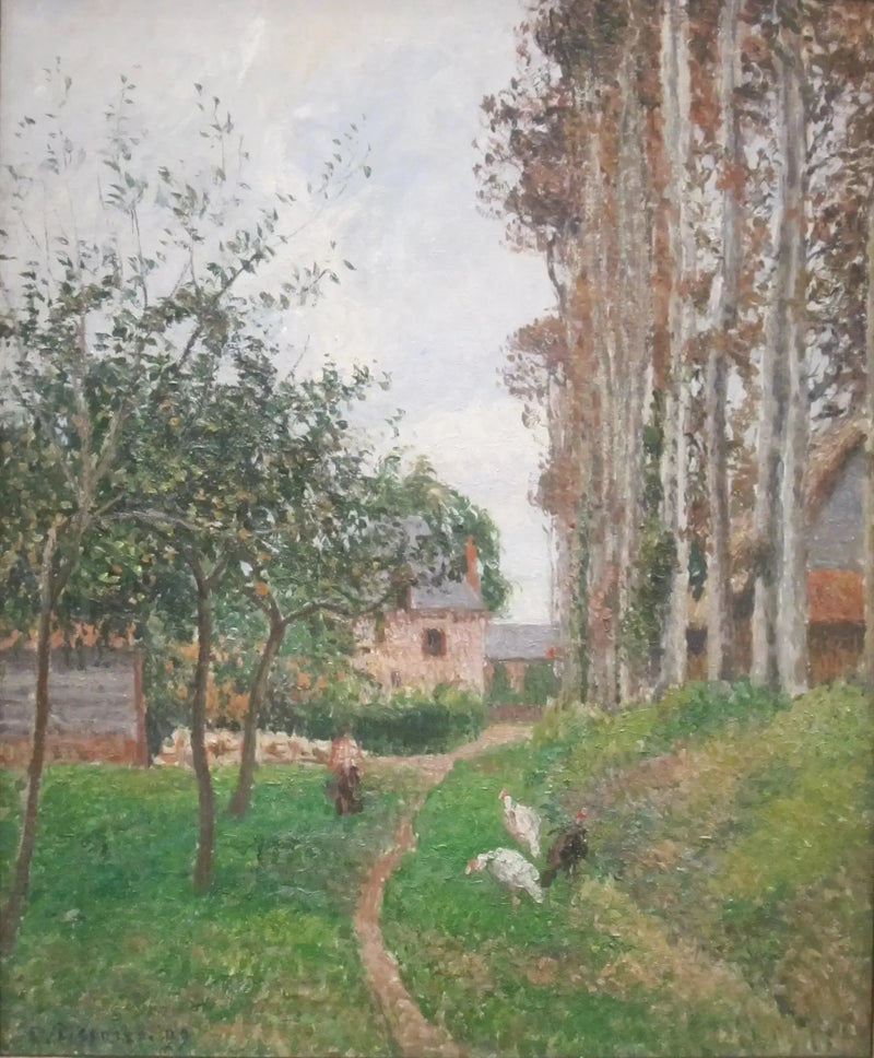 De Boomgaard van het Landhuis d'Ango met de Hennen, Varengeville - Camille Pissarro
