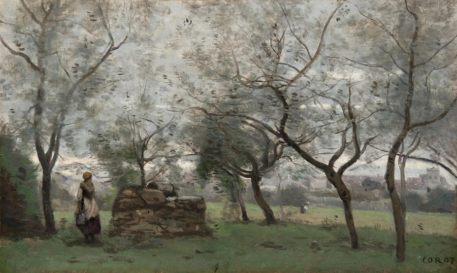 De boomgaard, omgeving van Mantes - Jean-Baptiste Camille Corot