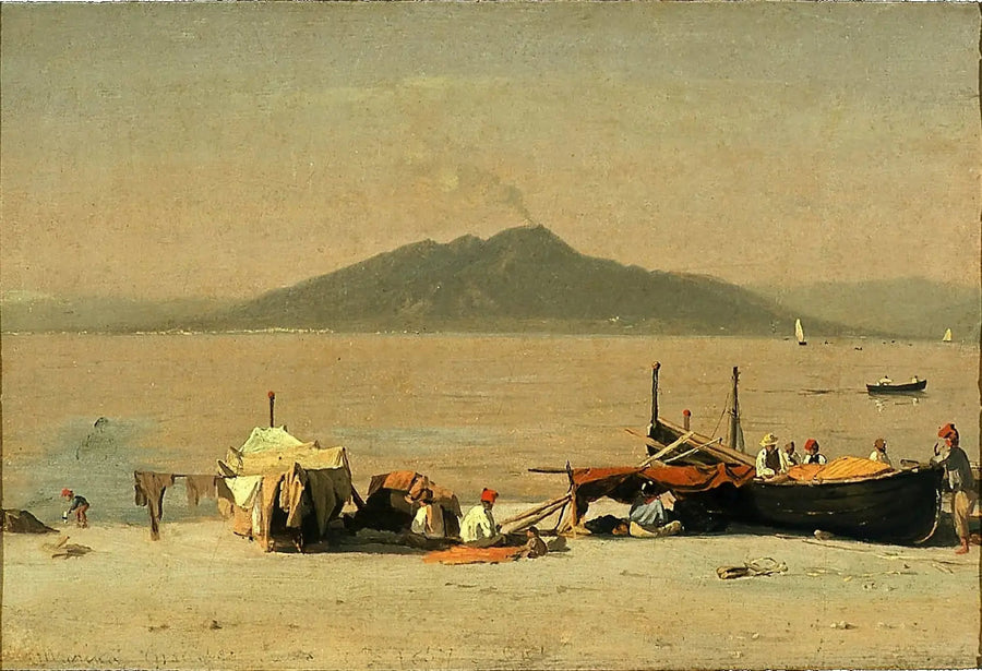 De Vesuvius vanaf Marina Grande, Capri - Sanford Robinson Gifford