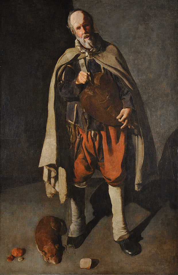 De oude man met hond - Georges de La Tour