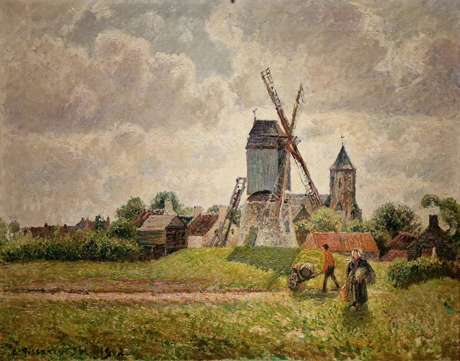 De oude molen van Knokke - Camille Pissarro
